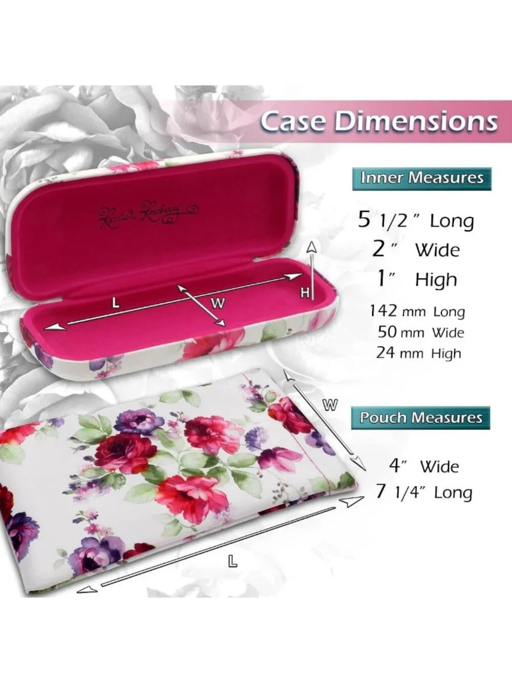 Stylish Hard Shell Eyeglass Case | Protective Glasses Case with Pouch & Cloth